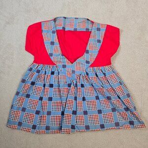 Vintage Clothes Pin Bag Holder Hanger 60s 70s Dress Farmhouse Patchwork Laundry